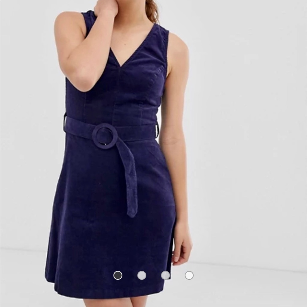 ASOS Corduroy Blue Mini Dress "New Look Pinny"